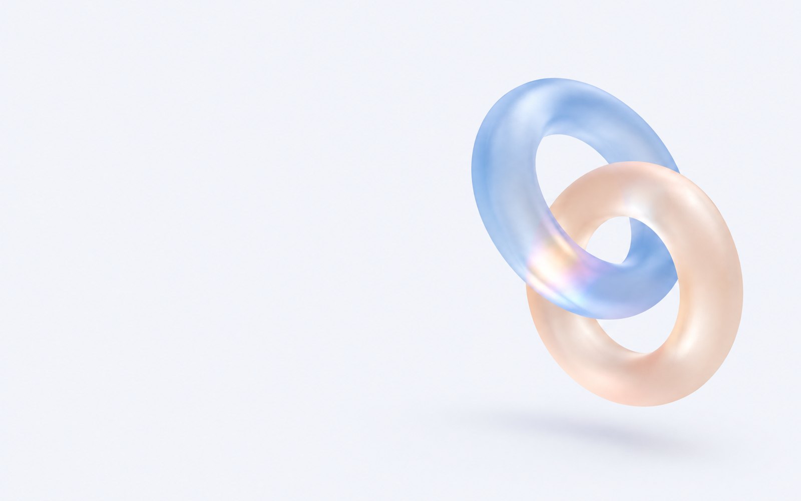 Two interlocking glass rings